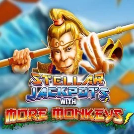 Stellar Jackpots with More Monkeys slot logo by Lightning Box Game at Panosta Casino