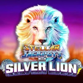 Stellar Jackpots with Silver Lion slot logo by Lightning Box Game at Panosta Casino
